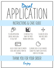 Load image into Gallery viewer, Printable Vinyl Decal Care Card Instructions. Decal Application Order Card, DIY Sticker Seller Packaging Label, Vinyl Decal Care Cards | Blue
