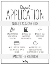 Load image into Gallery viewer, Printable Vinyl Decal Care Card Instructions. Decal Application Order Card, DIY Sticker Seller Packaging Label, Vinyl Decal Care Cards | Grey
