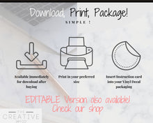 Load image into Gallery viewer, Printable Vinyl Decal Care Card Instructions. Decal Application Order Card, DIY Sticker Seller Packaging Label, Vinyl Decal Care Cards | Multicolor Bundle
