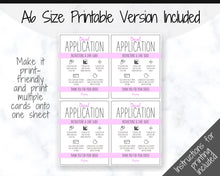 Load image into Gallery viewer, Printable Vinyl Decal Care Card Instructions. Decal Application Order Card, DIY Sticker Seller Packaging Label, Vinyl Decal Care Cards | Purple
