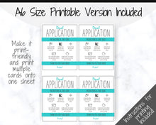 Load image into Gallery viewer, Printable Vinyl Decal Care Card Instructions. Decal Application Order Card, DIY Sticker Seller Packaging Label, Vinyl Decal Care Cards | Teal
