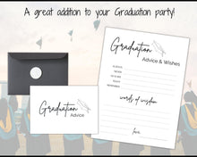Load image into Gallery viewer, Printable Words of Wisdom Card, Graduation Advice &amp; Wishes Party Poster Template, Graduate, College, High School Grad, Class of 2022, Advice Poster, Advice Card
