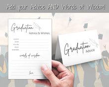 Load image into Gallery viewer, Printable Words of Wisdom Card, Graduation Advice &amp; Wishes Party Poster Template, Graduate, College, High School Grad, Class of 2022, Advice Poster, Advice Card
