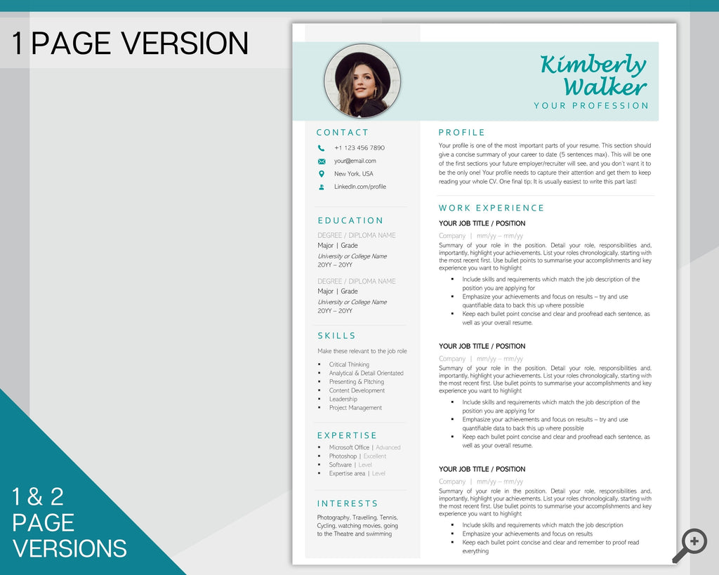 Professional Resume CV Template | Microsoft Word | Style 14