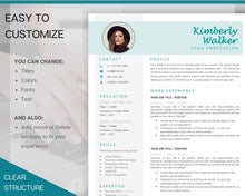 Load image into Gallery viewer, Professional Resume Template Word. CV Template Professional, CV Design, Executive Resume Template, Clean Curriculum Vitae, Minimalist, Free | Style 14
