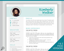 Load image into Gallery viewer, Professional Resume Template Word. CV Template Professional, CV Design, Executive Resume Template, Clean Curriculum Vitae, Minimalist, Free | Style 14
