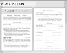 Load image into Gallery viewer, Professional Resume Template Word. CV Template Professional, CV Design, Executive Resume Template, Clean Curriculum Vitae, Minimalist, Free | Style 19
