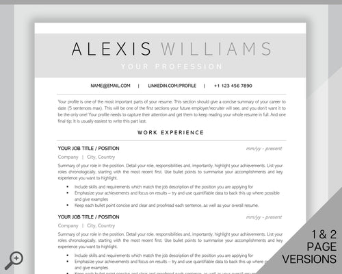 Professional Resume Template Word. CV Template Professional, CV Design, Executive Resume Template, Clean Curriculum Vitae, Minimalist, Free | Style 19