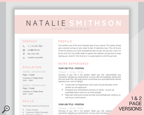 Professional Resume Template Word. CV Template Professional, CV Design, Executive Resume Template, Clean Curriculum Vitae, Minimalist, Free | Style 23