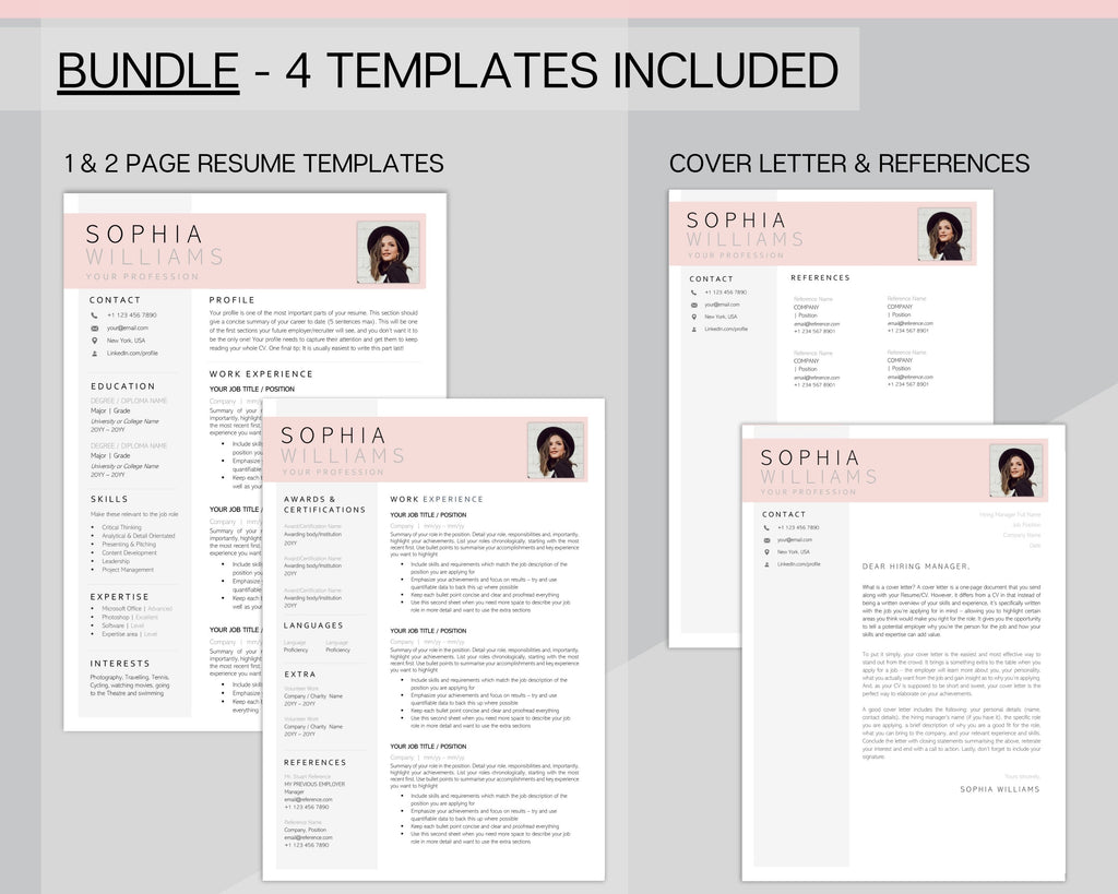 Professional Resume CV Template | Microsoft Word | Style 24