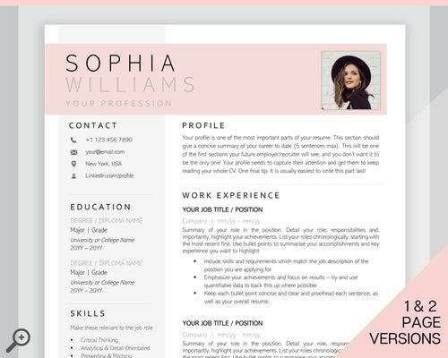 Professional Resume Template Word. CV Template Professional, CV Design, Executive Resume Template, Clean Curriculum Vitae, Minimalist, Free | Style 24