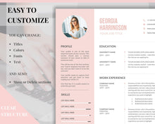 Load image into Gallery viewer, Professional Resume Template Word. CV Template Professional, Modern Executive Resume Template, Clean, Minimalist Resume, Free Docs Bundle | Style 10
