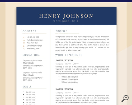 Professional Resume Template Word. CV Template Professional, Modern Executive Resume Template, Clean, Minimalist Resume, Free Docs Bundle | Style 1