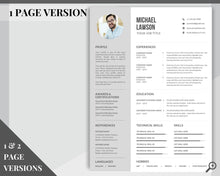 Load image into Gallery viewer, Professional Resume Template Word. CV Template Professional, Modern Executive Resume Template, Clean, Minimalist Resume, Free Docs Bundle | Style 4
