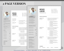 Load image into Gallery viewer, Professional Resume Template Word. CV Template Professional, Modern Executive Resume Template, Clean, Minimalist Resume, Free Docs Bundle | Style 4
