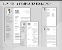 Load image into Gallery viewer, Professional Resume Template Word. CV Template Professional, Modern Executive Resume Template, Clean, Minimalist Resume, Free Docs Bundle | Style 4
