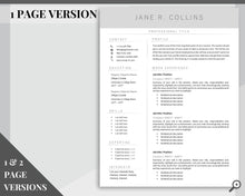 Load image into Gallery viewer, Professional Resume Template Word. CV Template Professional, Modern Executive Resume Template, Clean, Minimalist Resume, Free Docs Bundle | Style 5
