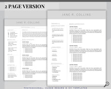 Load image into Gallery viewer, Professional Resume Template Word. CV Template Professional, Modern Executive Resume Template, Clean, Minimalist Resume, Free Docs Bundle | Style 5
