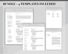 Load image into Gallery viewer, Professional Resume Template Word. CV Template Professional, Modern Executive Resume Template, Clean, Minimalist Resume, Free Docs Bundle | Style 5
