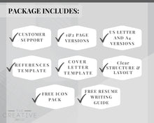 Load image into Gallery viewer, Professional Resume Template Word. CV Template Professional, Modern Executive Resume Template, Clean, Minimalist Resume, Free Docs Bundle | Style 5
