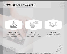 Load image into Gallery viewer, Professional Resume Template Word. CV Template Professional, Modern Executive Resume Template, Clean, Minimalist Resume, Free Docs Bundle | Style 5
