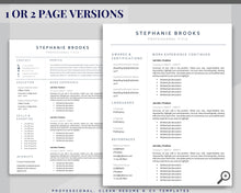 Load image into Gallery viewer, Professional Resume Template Word. CV Template Professional, Modern Executive Resume Template, Clean, Minimalist Resume, Free Docs Bundle | Style 6
