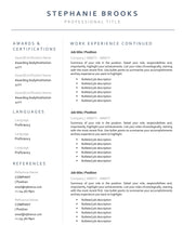 Load image into Gallery viewer, Professional Resume Template Word. CV Template Professional, Modern Executive Resume Template, Clean, Minimalist Resume, Free Docs Bundle | Style 6
