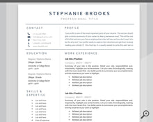 Load image into Gallery viewer, Professional Resume Template Word. CV Template Professional, Modern Executive Resume Template, Clean, Minimalist Resume, Free Docs Bundle | Style 6
