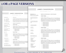 Load image into Gallery viewer, Professional Resume Template Word. CV Template Professional, Modern Executive Resume Template, Clean, Minimalist Resume, Free Docs Bundle | Style 7
