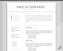 Load image into Gallery viewer, Professional Resume Template Word. CV Template Professional, Modern Executive Resume Template, Clean, Minimalist Resume, Free Docs Bundle | Style 9
