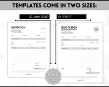 Load image into Gallery viewer, Quotation Template, EDITABLE Quote Form, Small Business, Invoice Order, Job Estimate Form, Word, Canva, Google Docs, Proposal
