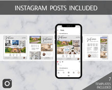 Load image into Gallery viewer, REAL ESTATE Marketing Kit! Flyer, Instagram &amp; Facebook Templates! &quot;Just Listed&quot; and Open House Pack. Realtor Branding, Sign, New Listing Kit
