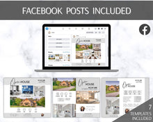 Load image into Gallery viewer, REAL ESTATE Marketing Kit! Flyer, Instagram &amp; Facebook Templates! &quot;Just Listed&quot; and Open House Pack. Realtor Branding, Sign, New Listing Kit
