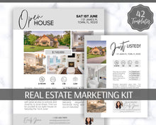 Load image into Gallery viewer, REAL ESTATE Marketing Kit! Flyer, Instagram &amp; Facebook Templates! &quot;Just Listed&quot; and Open House Pack. Realtor Branding, Sign, New Listing Kit
