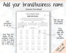 Load image into Gallery viewer, RING Size Guide, Ring Sizer Printable. Ring Size Chart, Multisizer, Ring Sizing Tool, How to Measure Your Ring Size, jewelry, finger, USA UK
