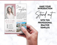 Load image into Gallery viewer, Real Estate Agent Letter, Realtor Introduction Template, New Agent Intro Letter, Real Estate Marketing, Dear Neighbor, Postcard Flyer, Canva
