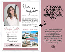 Load image into Gallery viewer, Real Estate Agent Letter, Realtor Introduction Template, New Agent Intro Letter, Real Estate Marketing, Dear Neighbor, Postcard Flyer, Canva
