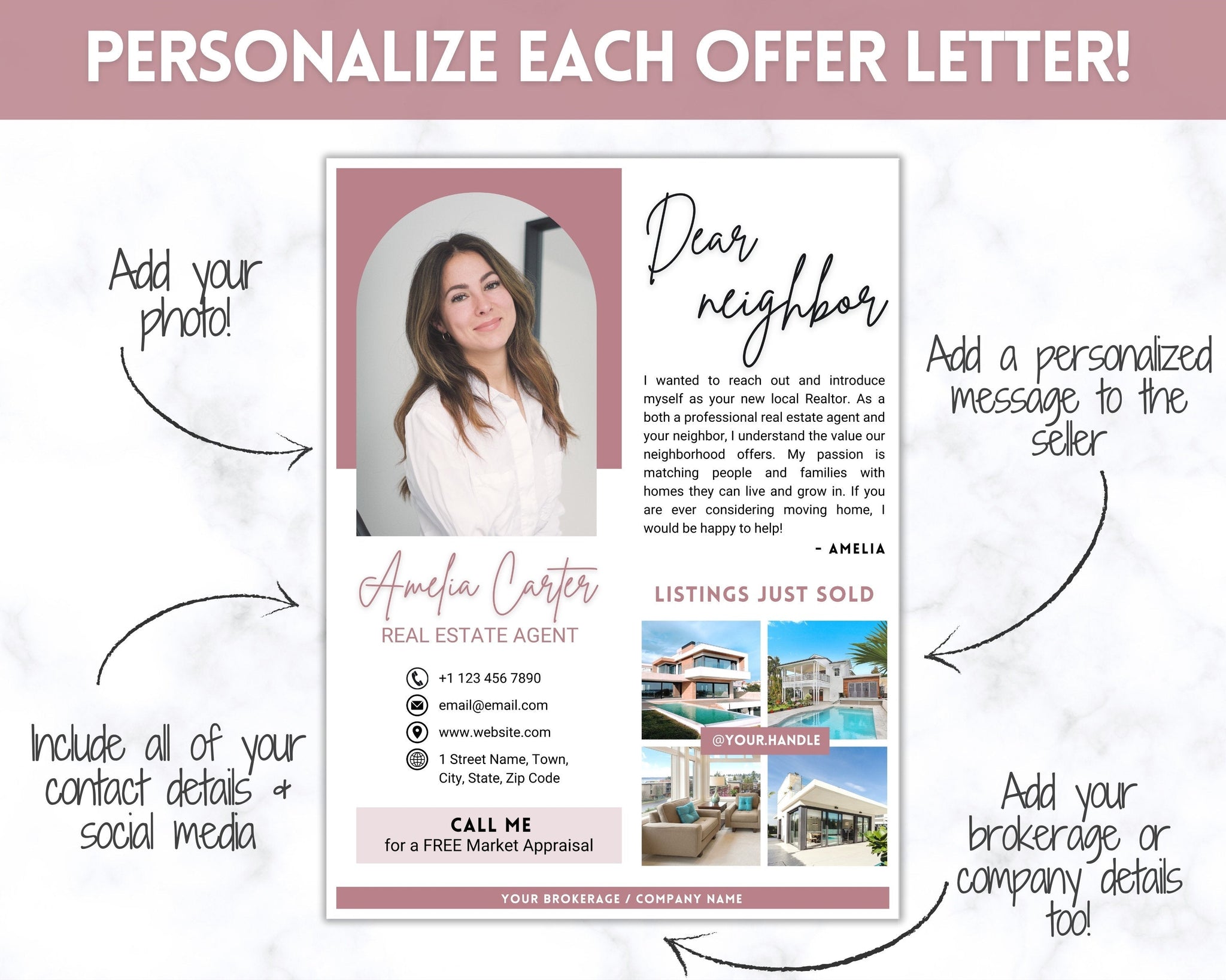 Agent Introduction Card New Agent Introduction Letter | Real Estate Marketing Template