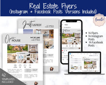 Load image into Gallery viewer, Real Estate BUNDLE! 130 Realtor Instagram Templates, 65 Facebook Posts, 6 Email Signature Templates, Open House Real Estate Signs, Canva
