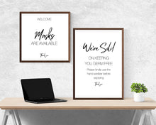 Load image into Gallery viewer, Real Estate Open House COVID SIGNS. Welcome Sign, Wear a mask, Social Distancing, Corona Virus Signs, Realtor Sign, Face Mask Sign, Signage
