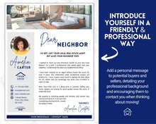 Load image into Gallery viewer, Realtor Introduction Letter, Real Estate Agent Template, New Agent Intro Letter, Real Estate Marketing, Dear Neighbor, Postcard Flyer, Canva

