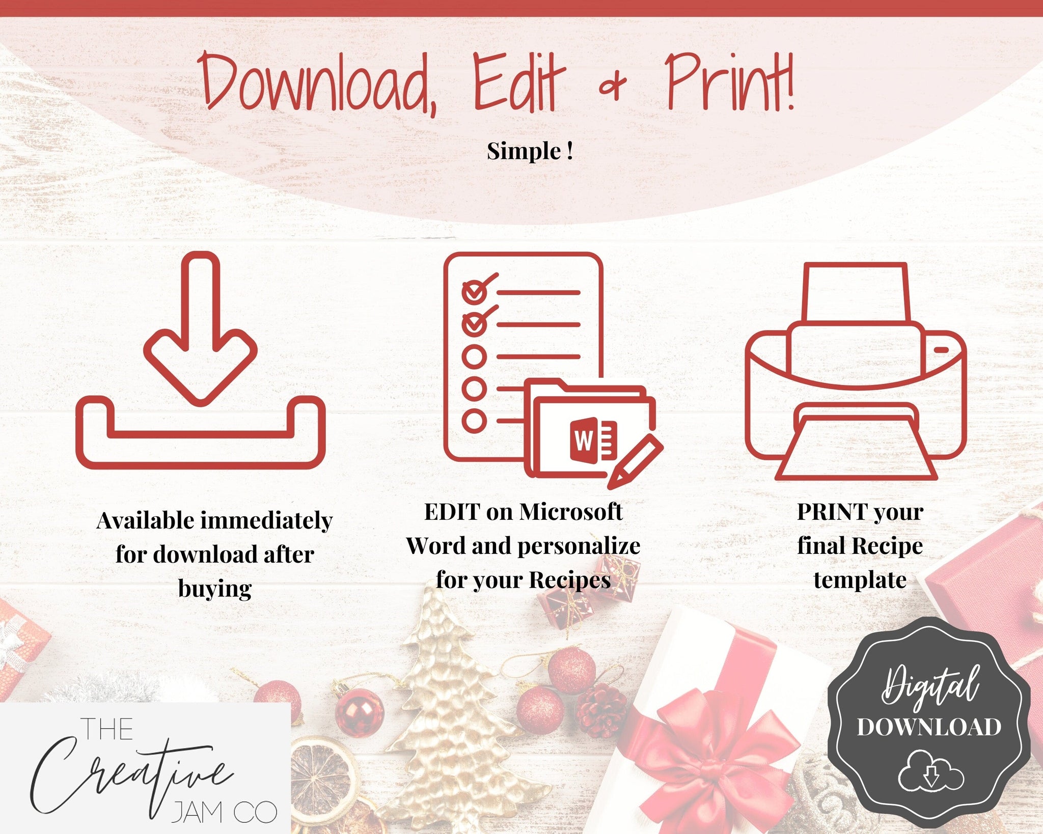 Recipe Sheet Printable  The Digital Download Shop