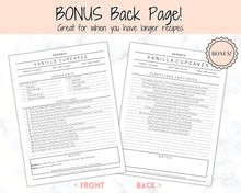 Load image into Gallery viewer, Recipe Sheet template, EDITABLE Recipe Book Template, Recipe Cards, Minimal Recipe Binder, 8.5x11 Printable Farmhouse, Food Planner Journal - No Photo Split Yu Font
