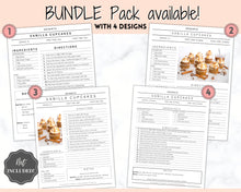 Load image into Gallery viewer, Recipe Sheet template, EDITABLE Recipe Book Template, Recipe Cards, Minimal Recipe Binder, 8.5x11 Printable Farmhouse, Food Planner Journal - No Photo Split Yu Font
