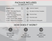Load image into Gallery viewer, Resume BUNDLE! Resume Template Word. Professional CV Template. Executive Cv. Creative Cv Design with photo, Clean Curriculum Vitae, ATS | Style 2
