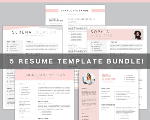 Resume BUNDLE! Resume Template Word. Professional CV Template. Executive Cv. Creative Cv Design with photo, Clean Curriculum Vitae, ATS | Style 2