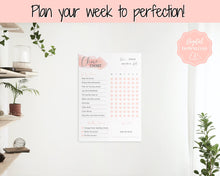 Load image into Gallery viewer, Reward Chart for Kids, Girls Chore Chart Template, Editable Chore Chart Printable, Daily &amp; Weekly Chores, Responsibility, Behavior, Routine - Pink
