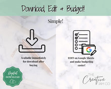 Load image into Gallery viewer, SIMPLE Budget Planner, Google Sheets Budget Spreadsheet, Monthly Budget Template, Automated Paycheck Financial Planner, Expenses Savings | Green
