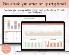 Load image into Gallery viewer, SIMPLE Budget Planner, Google Sheets Budget Spreadsheet, Monthly Budget Template, Automated Paycheck Financial Planner, Expenses Savings | Orange
