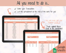 Load image into Gallery viewer, SIMPLE Budget Planner, Google Sheets Budget Spreadsheet, Monthly Budget Template, Automated Paycheck Financial Planner, Expenses Savings | Orange
